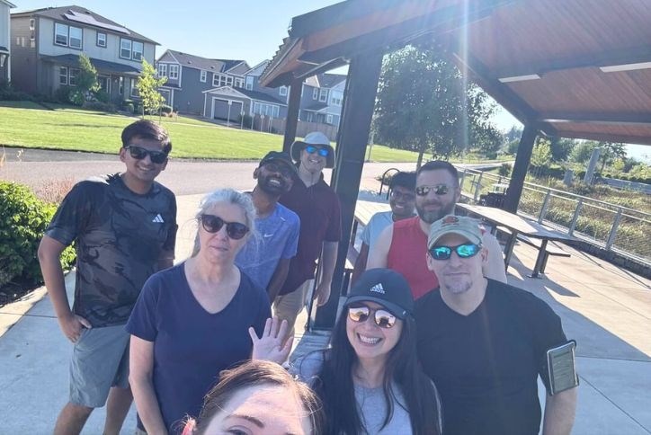 Group photo of the Reed’s Crossing Walking Club.